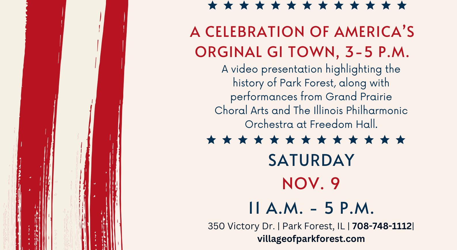 Park Forest history, musical performances, to be celebrated at Freedom Hall